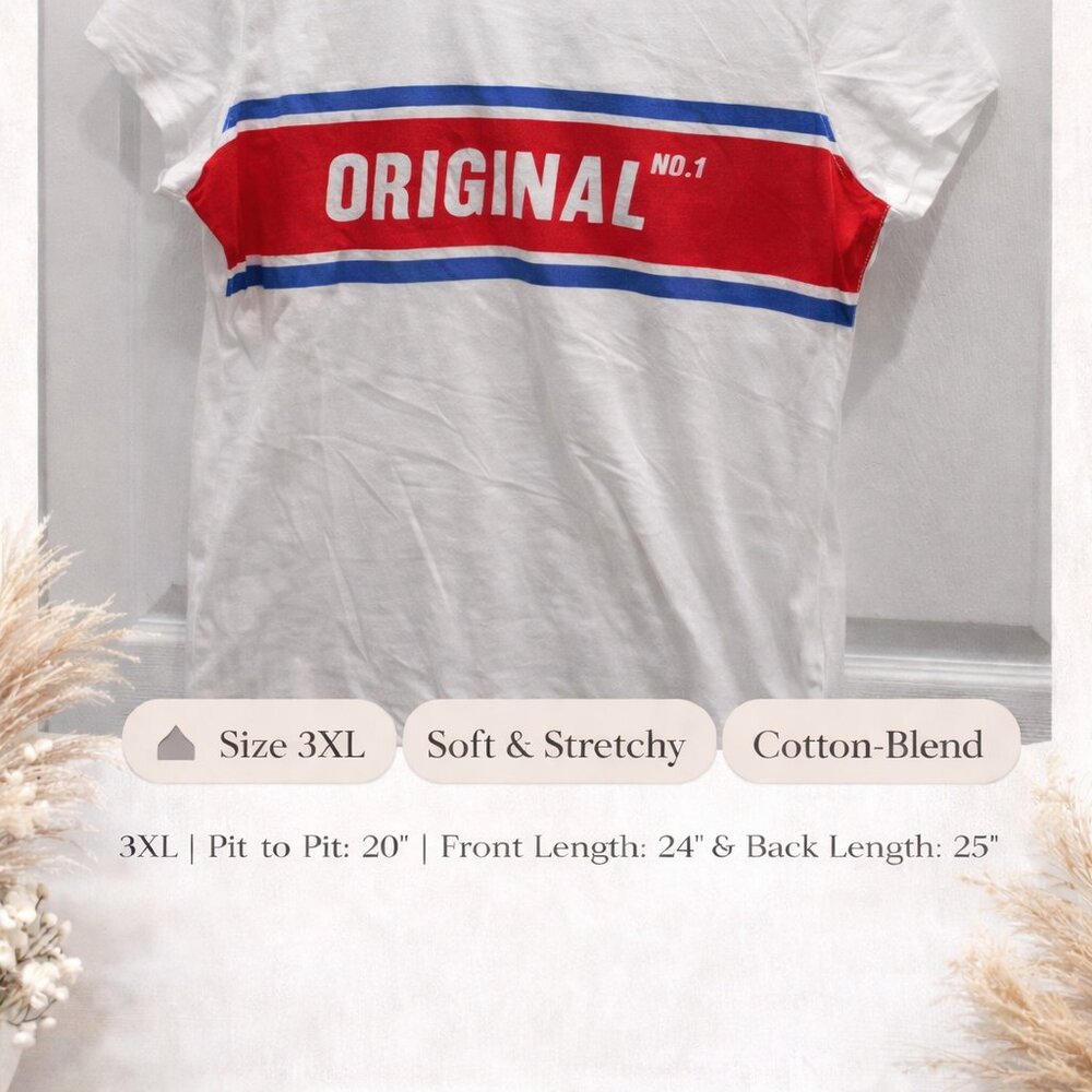 Wound Up Original No.1 Graphic Tee 3XL White Short Sleeve Casual T-Shirt NWOT - Picture 2 of 7